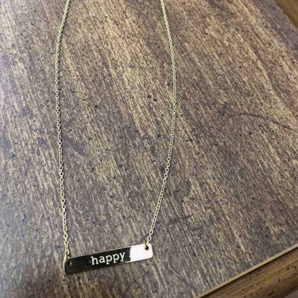 Jook and Nona “Happy” Bar Necklace *Brand New*